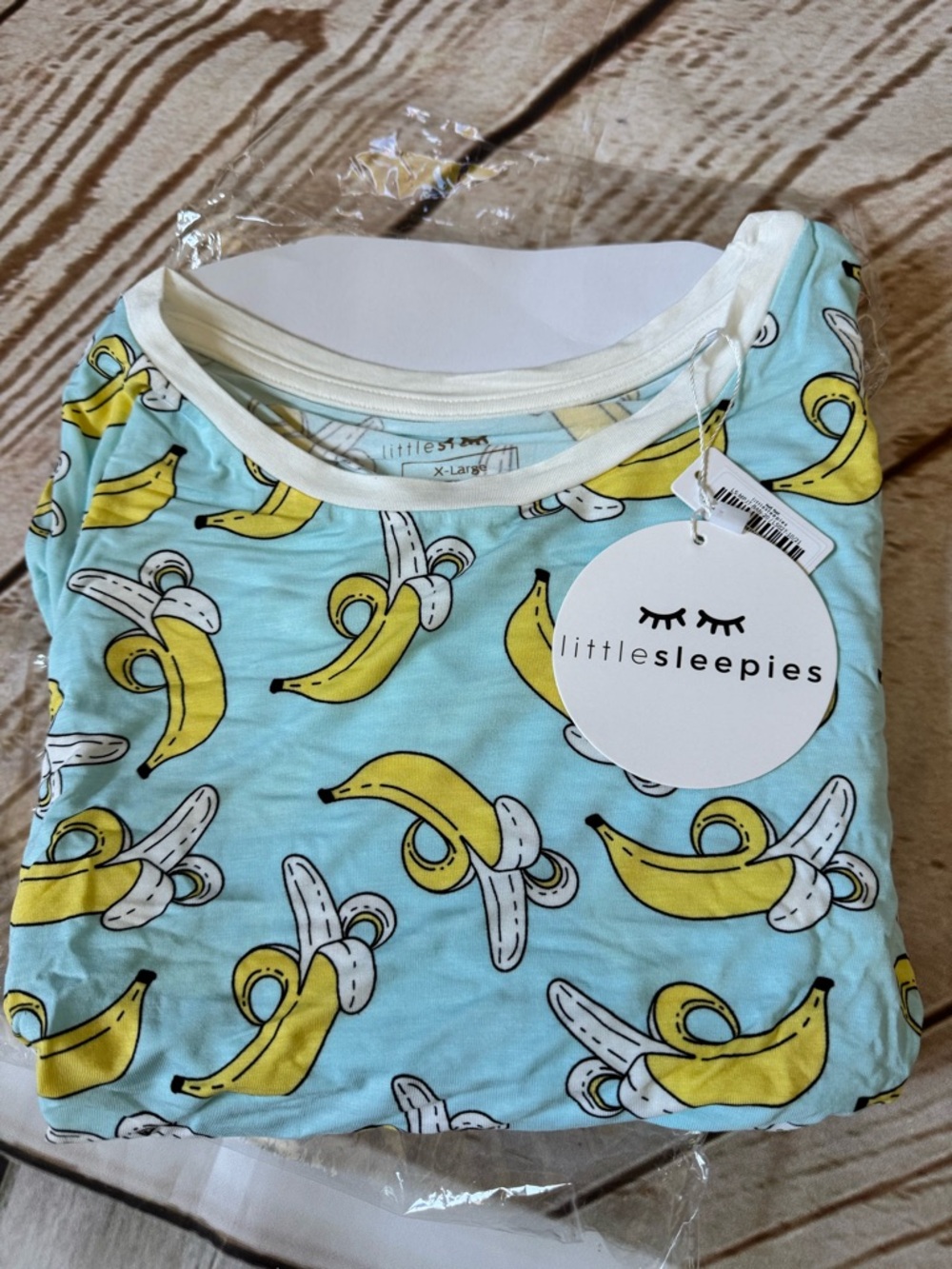 Little Sleepies Banana Print Sleep Shirt - Sky Blue & Yellow